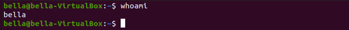 Example of Linux command whoami
